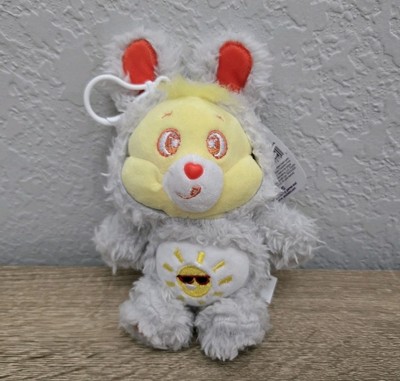 Dan Dee Care Bears 7'' Funshine Bear In Bunny Costume Bag Clip Easter Plush NWT 