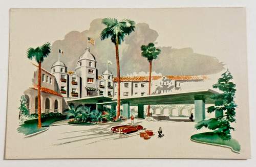 Beverly Hills Hotel California 1950s Postcard