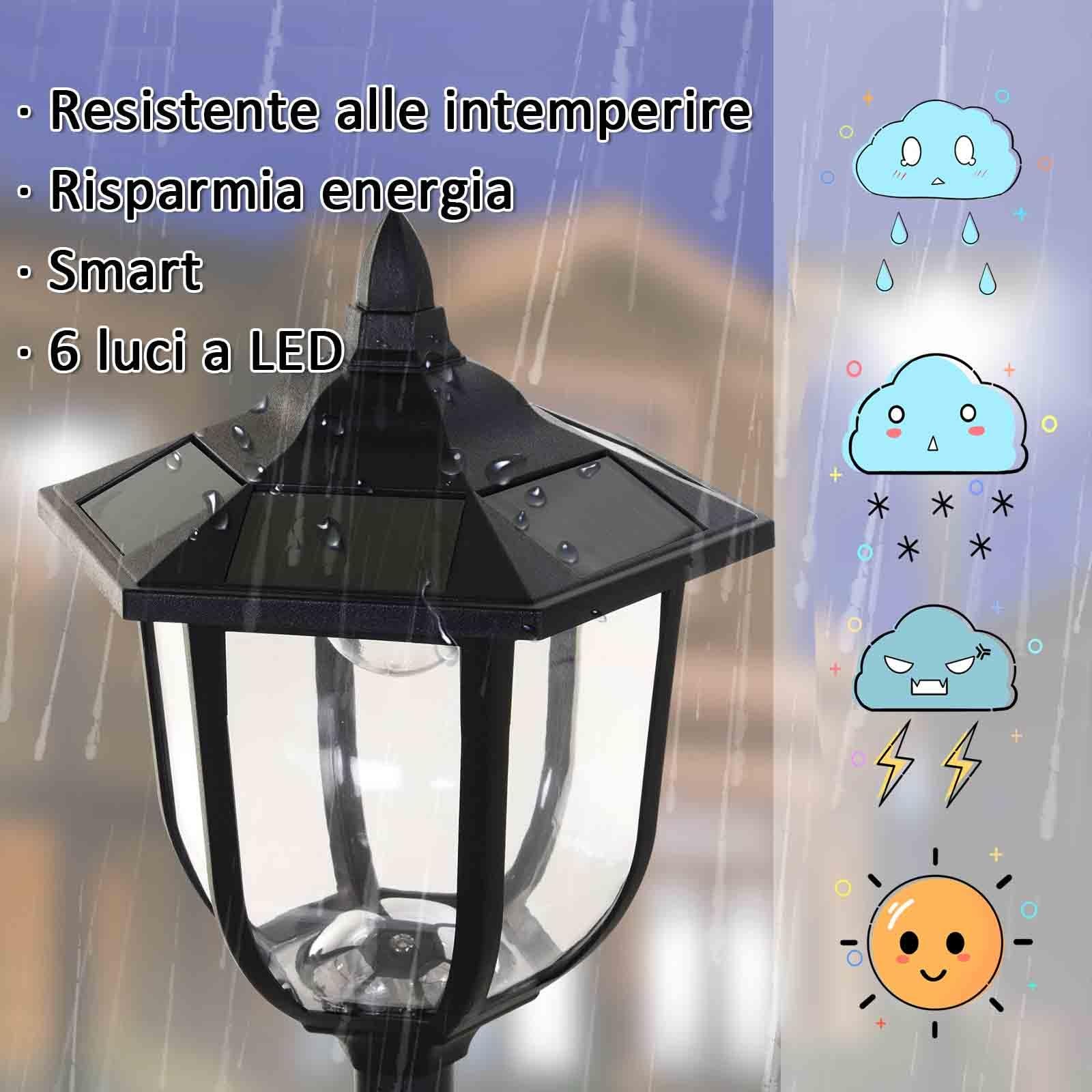 Lampada da Giardino Outsunny LED da Esterno foto 4