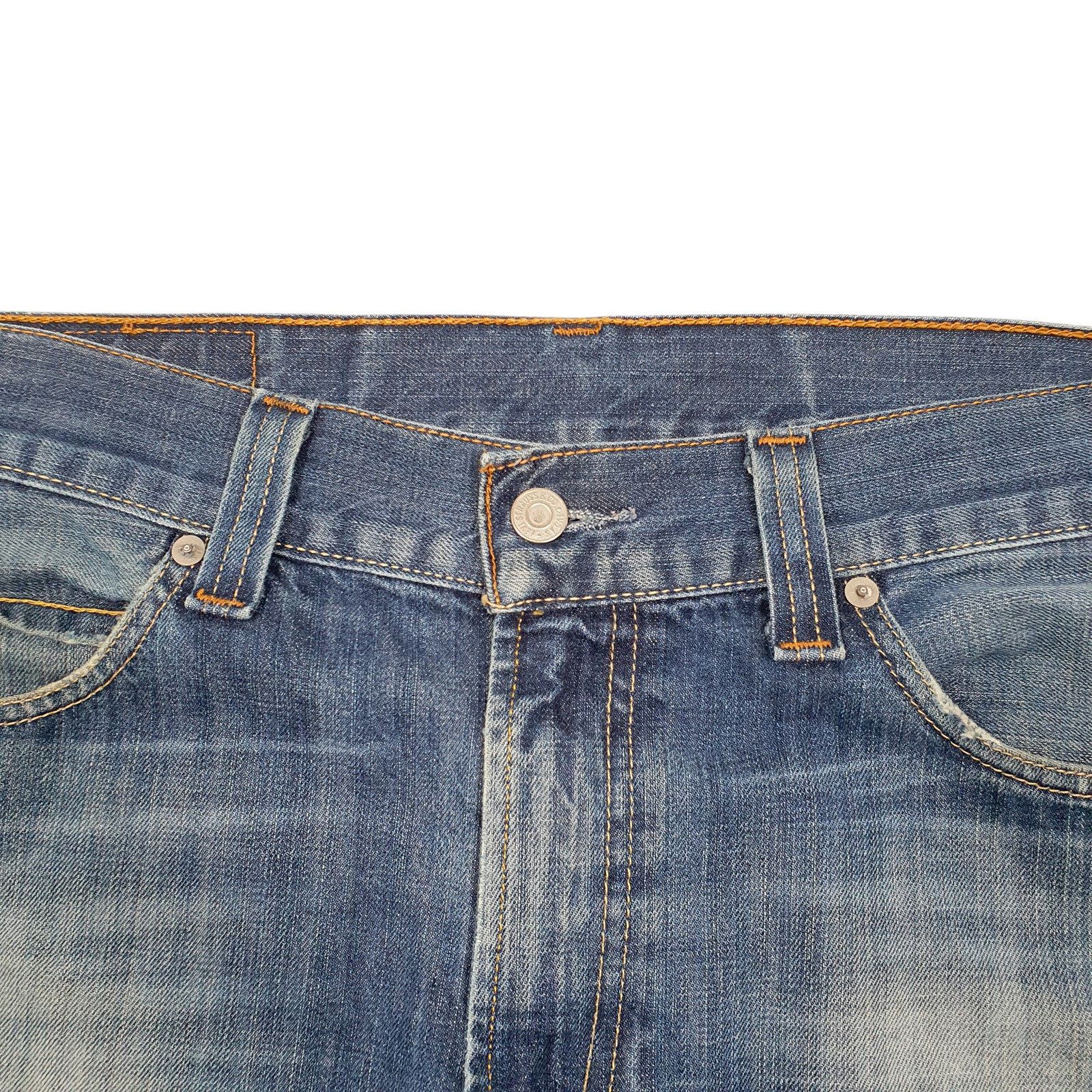 LEVIS 506 Regular Jorts Blue Denim Jeans Cotton Shorts Mens W34 image 2