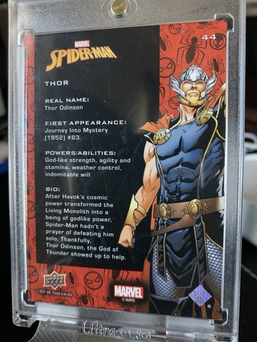 2024 Upper Deck Marvel Spider-Man Thor Gold /33 Foil #44 SSP - Picture 2 of 2
