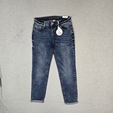 Justice Girls Jeans 16 Blue Denim Girlfriend Jeans 26" Inseam Stretch NWT