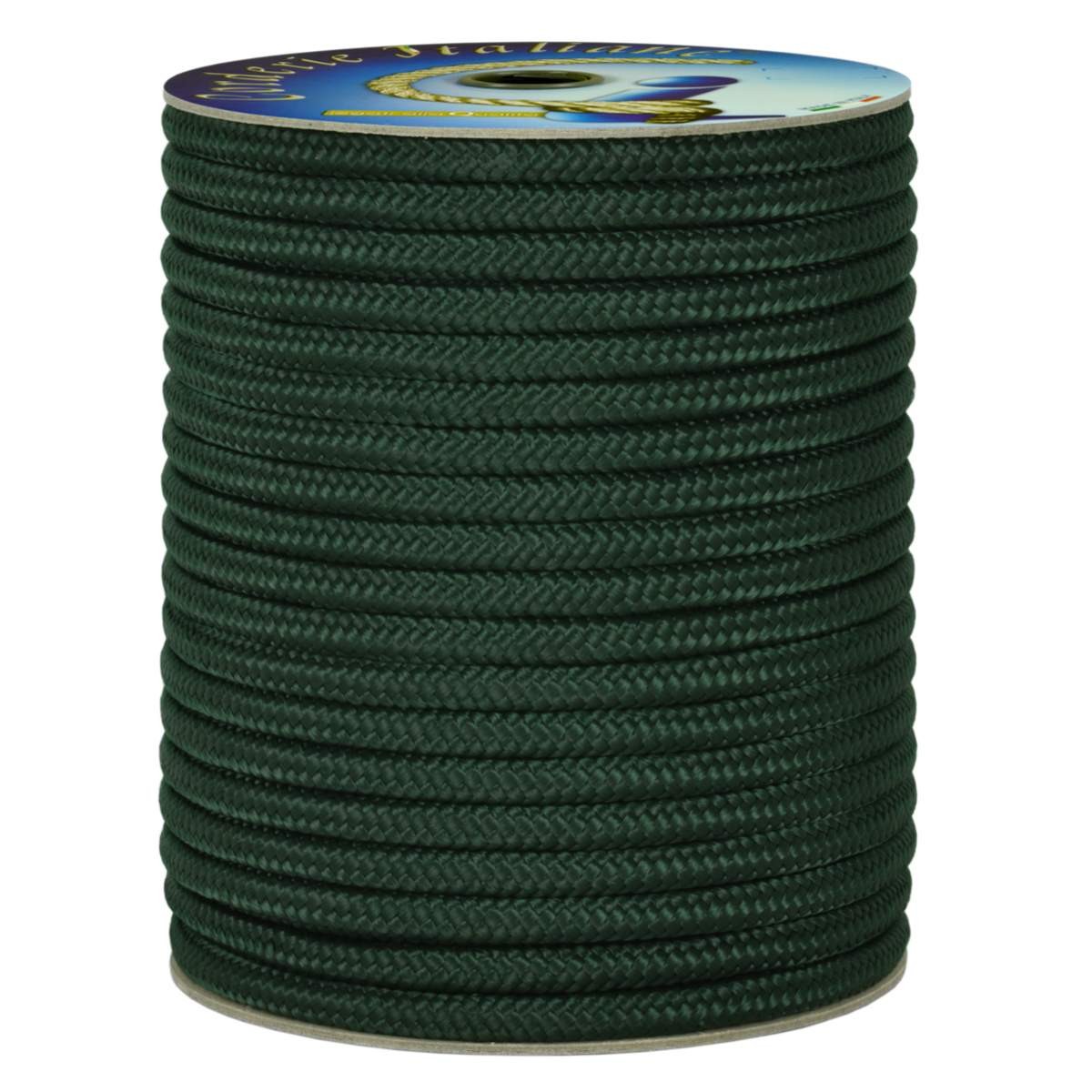 Corda Nautica Verde 8mm x 50mt - Treccia PP Galleggiante Alta Tenacità