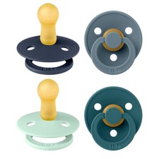Pacifiers - Color 4 Pack Round Nipple Baby Pacifier BPA Free Natural Rubb...