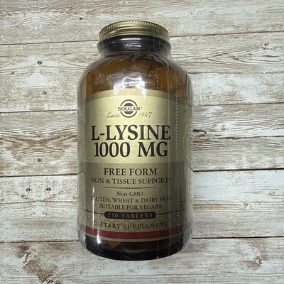 Solgar L-Lysine 1000 mg Collagen Support Non-GMO - 250 Tablets *EXP 07/2027*