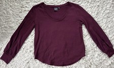 Gap Long Sleeve Round Neck Lightweight Sweater, Burgundy XS Women s