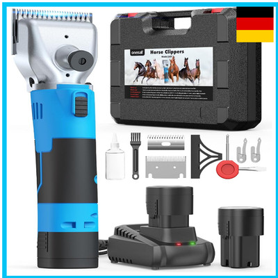 oneisall Schermaschine Pferd 2 Akkus 2400 PRM kabellos
