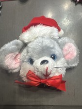 Vintage Christmas Santa Mouse Door Knob Cover House of Lloyd Plush Holiday 1986
