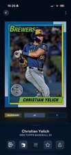2025 Topps Bunt Series 1 Christian Yelich Platinum Base Legendary 1990 Topps 1/1