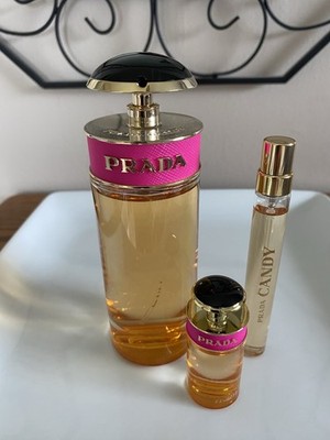 Prada Candy 80ml 3 Pc Lot including Deluxe Miniature and Travel
