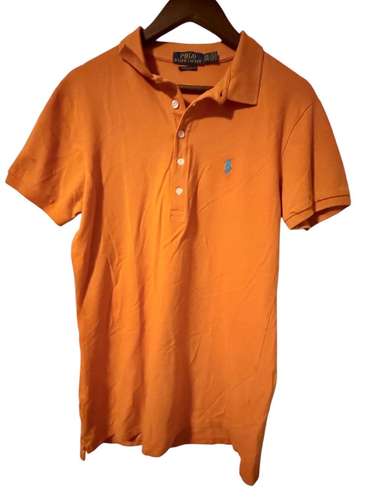 Ralph Lauren Polo Golf Camicia Sportiva Donna XXL Arancione Blu Pony Preppy Donna