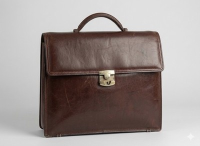 Vintage Gianni Conti Leather Briefcase Crossbody Bag Brown Made in Italy 