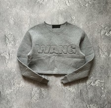Alexander Wang H M S Wmns Crop Scuba Sweatshirt Jumper Relaxed Pullover Top
