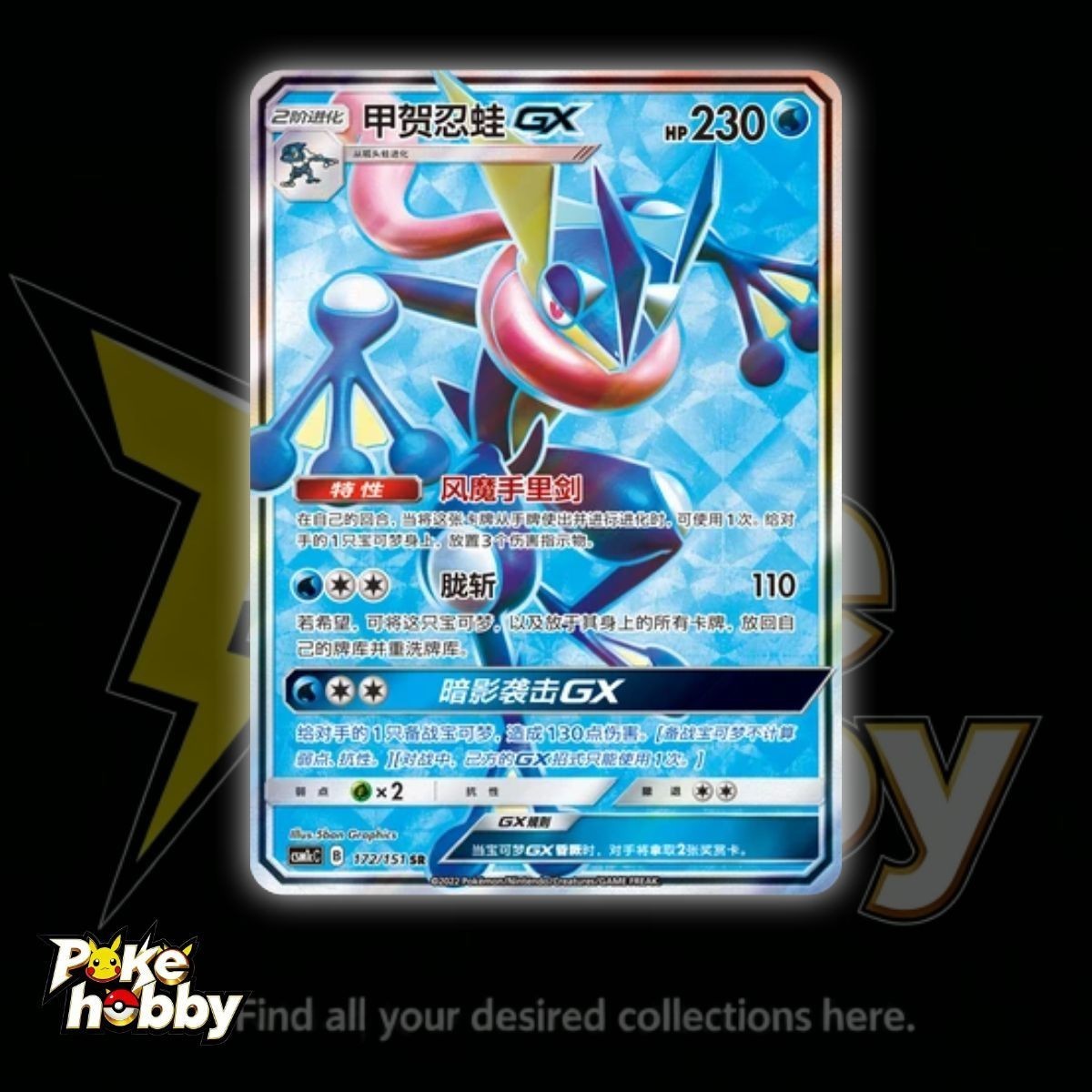 Pokemon S-Chinese Card Sun&Moon Greninja GX CSM1cC-172/151 SR Holo