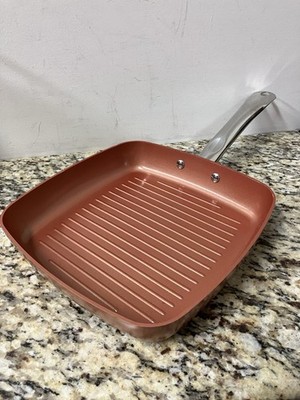 Copper Chef Grill Pan 9.5'' Steel Handle Non Stick S1 Induction Friendly
