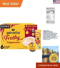 Frothy 2-Step Cappuccino Espresso K-Cup Pods Kit - 6 ct Box with Froth Packets