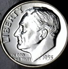 1955 GEM PROOF SILVER Roosevelt Dime Coin SUPERB PRF LOT #PQ70   NR — photo 1