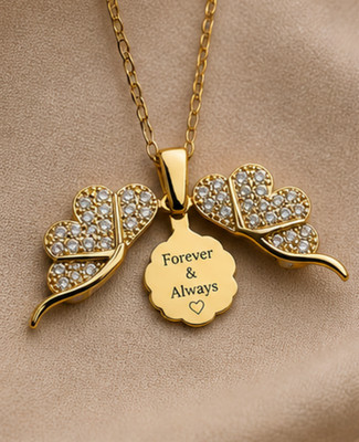 Personalized Secret Message Clover Necklace   Custom Engraved Hidden Locket
