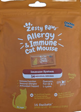 Zesty Paws Allergy & Immune Cat Mousse 14 Servings All Ages Chicken Flavor