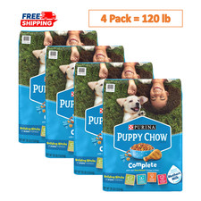 4 Pack,Purina Puppy Chow Complete Puppy Dog Dry Food - Chicken, 30 lb Bag 0.64 per pound