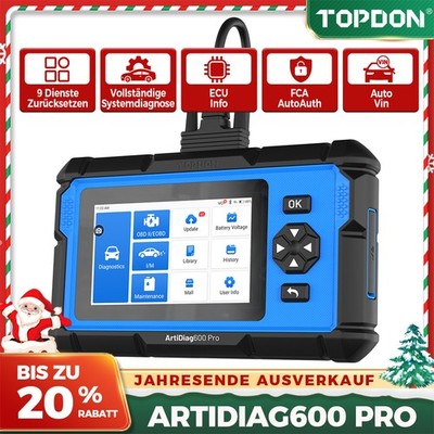2026 TOPDON AD600 PRO OBD2 Profi Diagnosegerät Alle Systeme 9 Services Deutsch