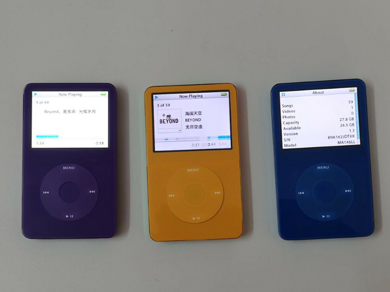 ベルギー製 iPod classic 第7世代 160GBからSSD512GBに青 ブルー