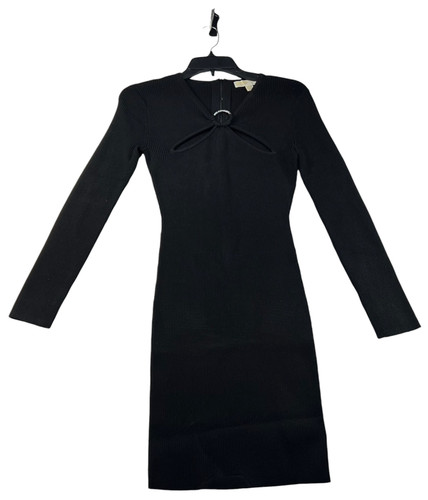 Michael Kors Sweater Dress Womens Size Medium Black Cut Out Ribbed Mini NWOT