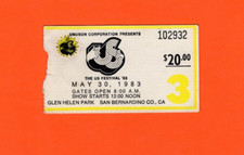US Festival 1983 Concert Ticket Stub, David Bowie, U2, Pretenders, Little Steven