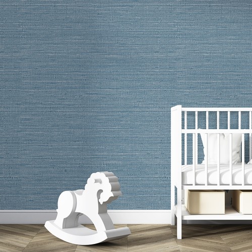 1 Roll 17.3"X788" Blue Knit Peelable PVC Wall Sticker Wallpaper Border For Foyer - Picture 7 of 9