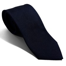 Midnight Blue Silk Grenadine Tie Garza Fina Handmade in Italy 