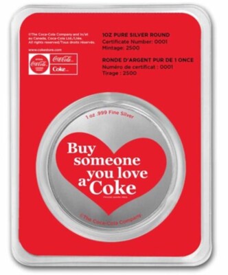 コカコーラ銀貨　1オンス　TEP ver ビンテージ コカ・コーラ 1oz $1 純銀 2019 フィジー 限定ミンテージ コレクターズ