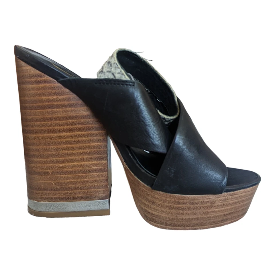 Sandalia de plataforma ASH de segunda mano con correas de cuero negra para mujer talla UE 36 EE. UU. 5,5 Foto 4 de 4