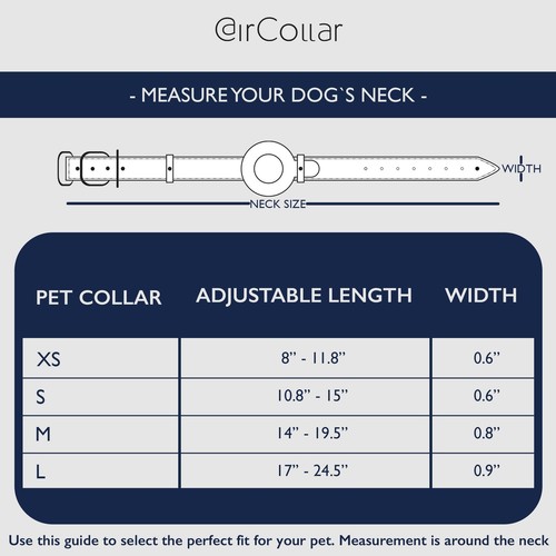 Luxury Leather Dog Collar with Airtag Holder - Top-Grain Leather Natural Pet ... - Picture 2 of 7
