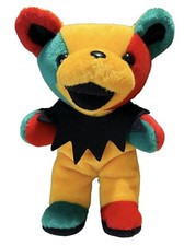 NWT LIQUID BLUE GREATUL DEAD MULTI COLORED BEAR PLUSH IRIE DOB 2/26/88