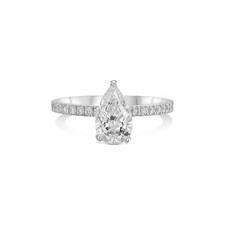 IGI Diamond Engagement Ring VVS2 E Pear Cut 2.25 Carat Lab-created Sparkling