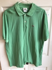 Men  s Lacoste Green Polo Shirt Button Up Short Sleeve RARE Size 6