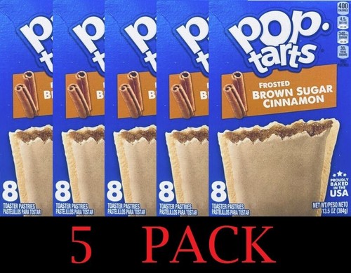 Kellogg's Pop Tarts FROSTED BROWN SUGAR CINNAMON Toaster Pastries 13.5 oz 5 PACK - 第 1/4 張圖片
