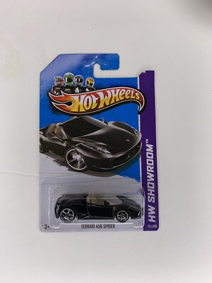 Hot Wheels 458 Italia 1:24 マットブラック Hot Wheels Ferrari 458 Italia Spider, Matte Black with Tan