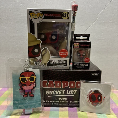 Funko POP! Marvel Deadpool Bucket List Full Box: Safari Deadpool Opened 5pcs