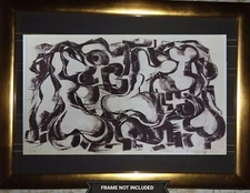 Rare Abstract Print 1968 by Jindřich Bajgar (1913 -1991) Signed by Czech Artist