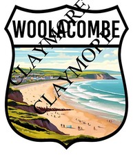 WOOLACOMBE DEVON TOURIST SAND SEA Ilfracombe car sticker camper van Motorcycle