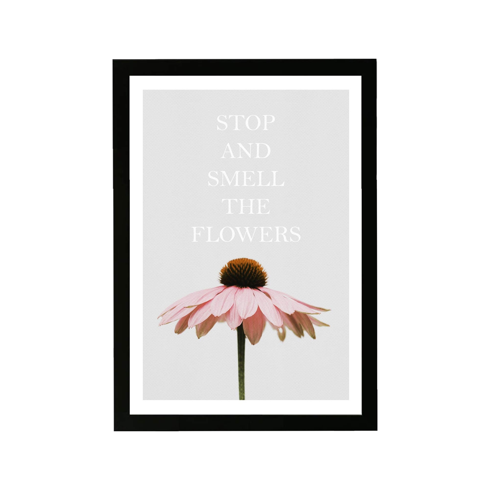 Typography Framed Wall Art Prints 'Stop and Smell' Inspirational Quotes and S...