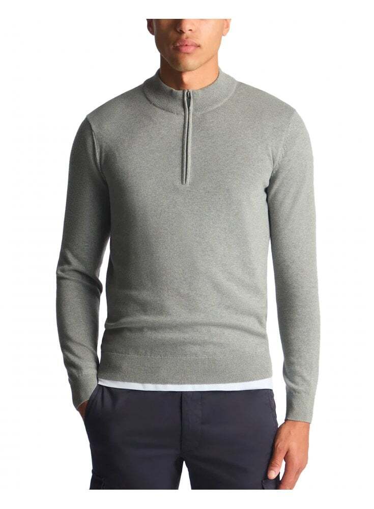 Пуловер Remus Uomo Rundhalspullover 1/4 на молнии grau