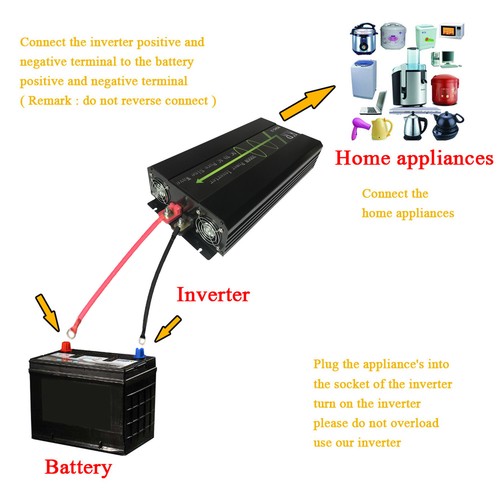 Inversor de energía solar 3000W 24V a 120V 60Hz fuera de la red LCD de onda sinusoidal pura de EE. UU. - Imagen 10 de 13