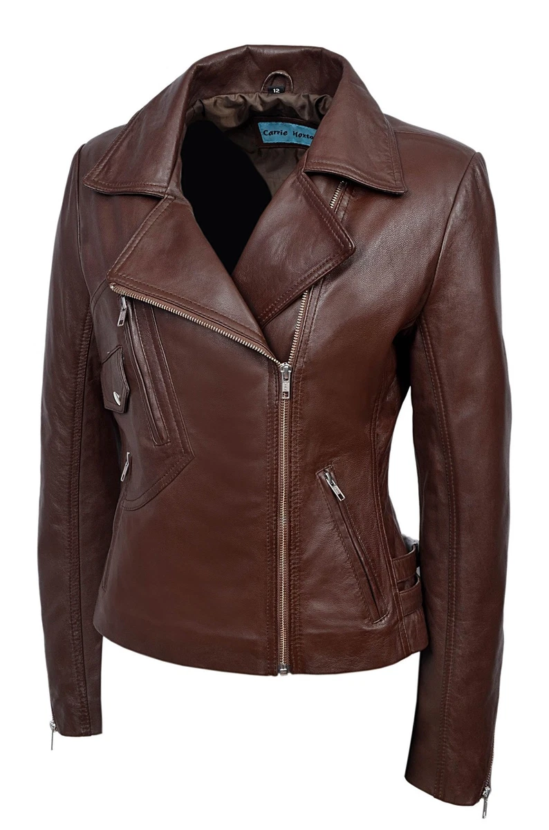 Luxury leather jackets ladies clearance