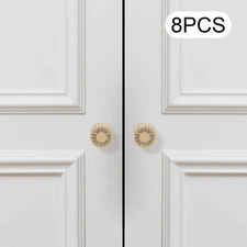 Crystal Brass Door Knobs Clear Diamond Cupboard Drawers Furniture Handle Cabinet