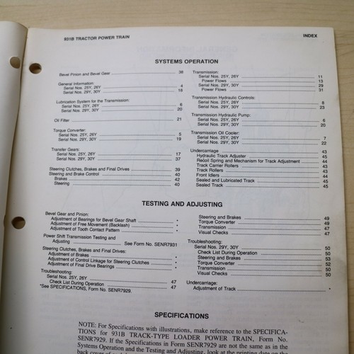 CATERPILLAR 931B Power Train Test Adjusting Service Manual CAT book shop repair - Picture 4 of 6