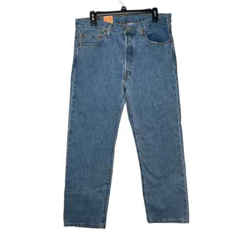 Levi's Original 501 Herren Jeans Vintage Button Fly Denim Hi-Rise Blau 34x30 Neu mit Etikett