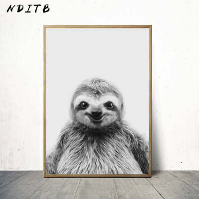 Black White Sloth Wall Art | eBay