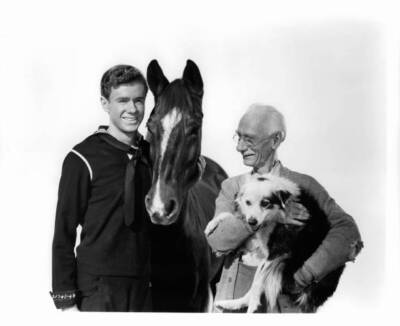 Marshall Thompson Clem Bevans publicity portrait film Gallant Bess- Old Photo